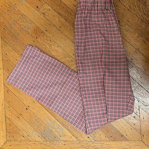 Brandy Melville brown/pink/black plaid high waist pants, small